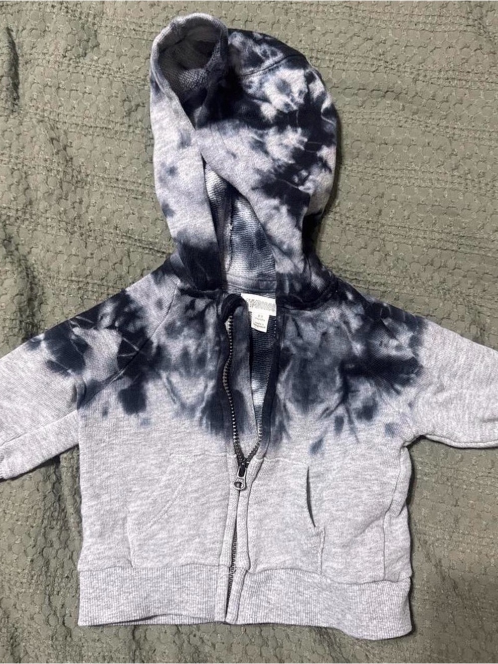 Gymboree Baby Tie-Dye Zip Hoodie - Gray & Black